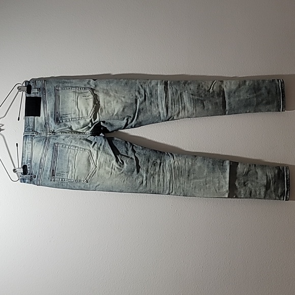 SERENEDE Patchwork Streetwear Earth Tone Serenity Prayer Distressed Skinny Jeans - Picture 2 of 16